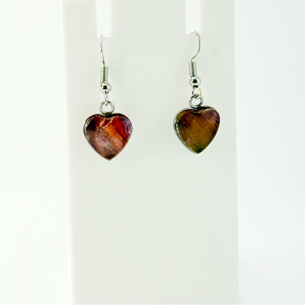 Elegant Heart-Shaped Multicolor Earrings